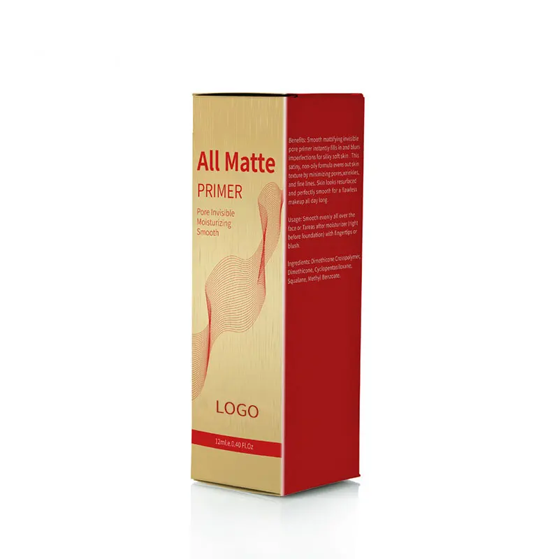 Hot Selling 12ml Gold Foil Make Up Transparent Primer Pore Invisible Moisturizing Smooth Matte Primer