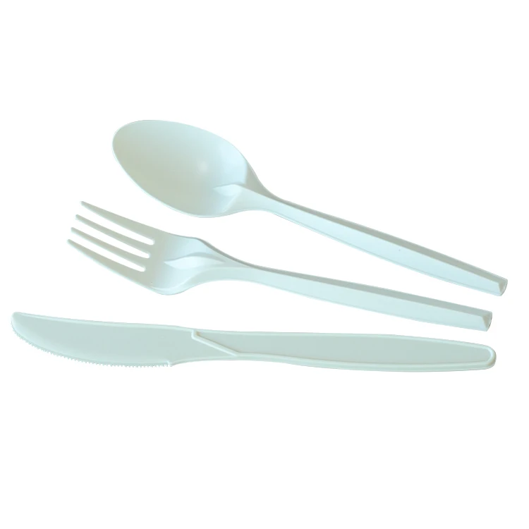 Wholesales Wedding Party eco friendly disposable corn strach cutlery set 100% compostable cornstarch spork knives cutlery