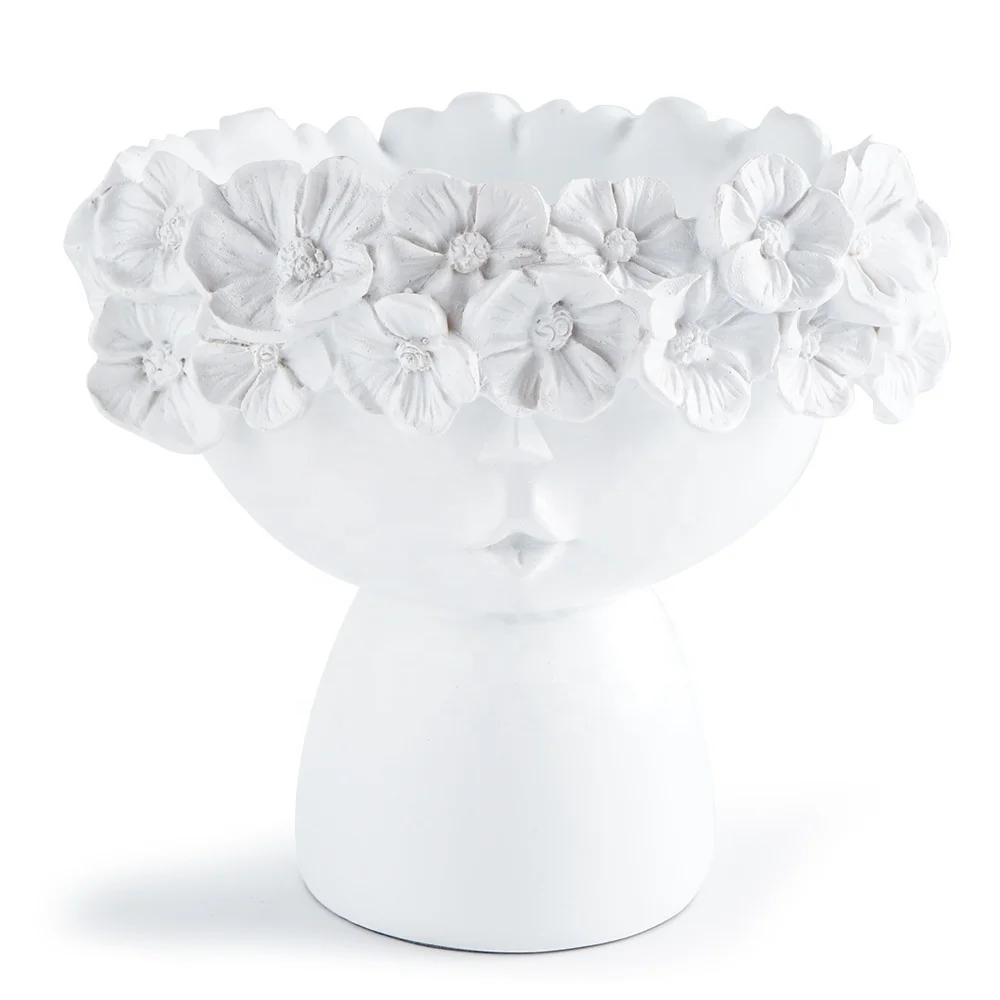 Modern Nordic Indoor Resin Sculpture Planter Pot Home Decoration Flower Storage Crafts Art Deco Design for Living Room
