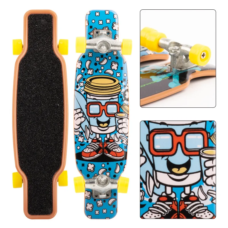 plastic alloy trucks Toys Kids  technology deck fingerboard double kick fish board curiser longboard mini  finger skateboard