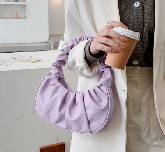 2024 New Arrival Luxury Mini Cloud Shape Pouch Ladies Hand Bag Pu Custom Leather Small Handbags For Women Shoulder Bag