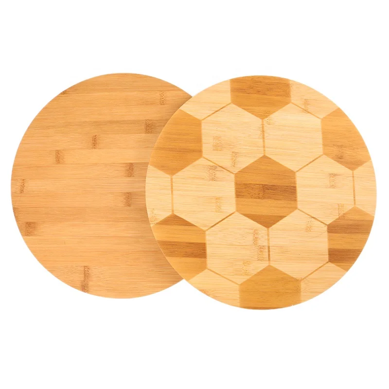 Футбол круглой формы дизайн бамбуковая разделочная доска деревянная разделочная доска