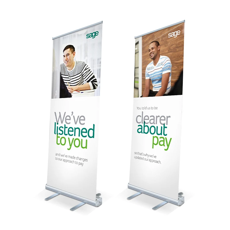 Retractable Roll Up Banner Stand Personalized Advertisement Sign Display Custom Printing Retractable Shop Banner Stand