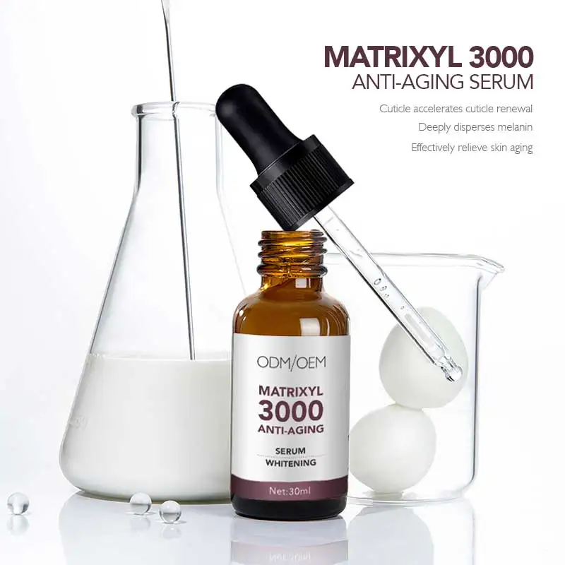 Фирменная неподвластная Органическая Oem матриксил 3000 + пептид Женьшень чай полифеновая веганская Сыворотка для лица против