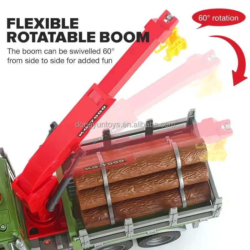 Timber transport truck inertia logging truck with sound and light friction power garbage sorting transport vehicle for kids gift