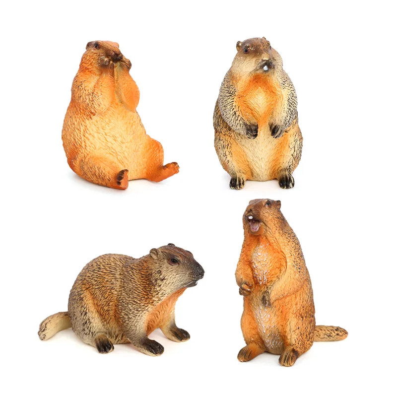 Wholesale Solid PVC Simulation Safari Figures Marmot Animal Toy Figurines