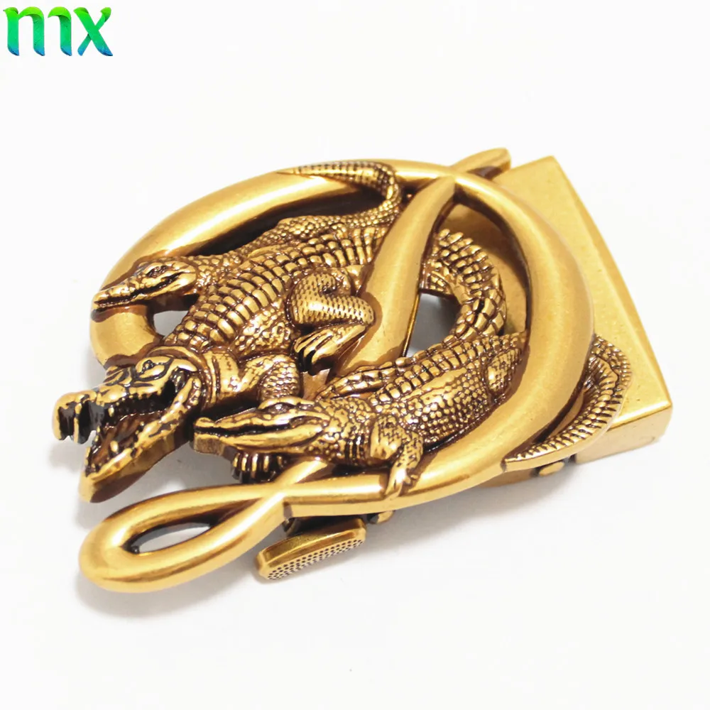 35mm inner size metal crocodile automatic belt buckle