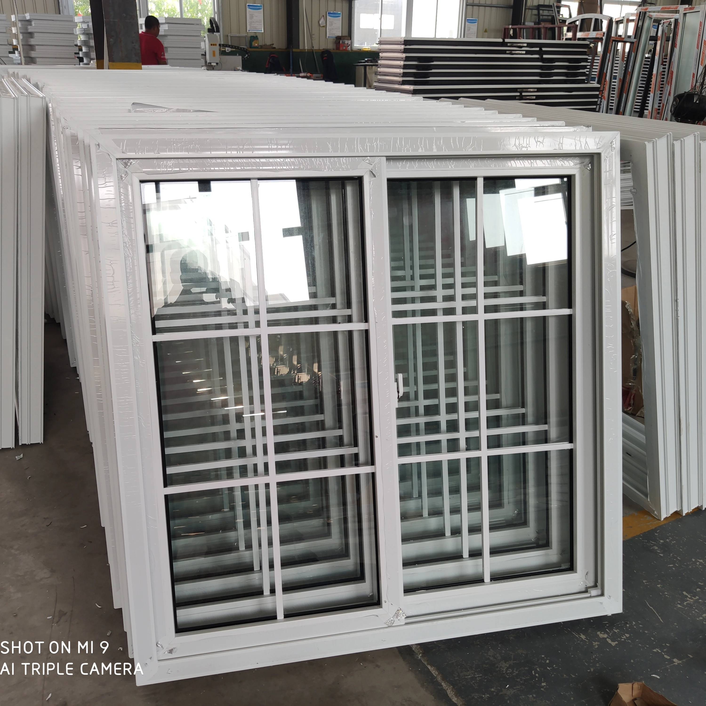 UPVC windows Double Glazing Sliding Window with Grill Design for Home