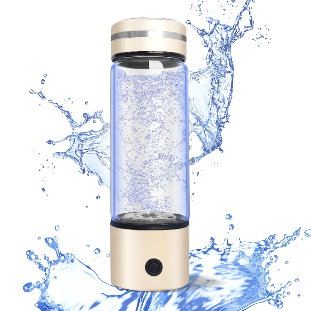 2024 New Design SPE Hydrogen Bottle Water 330ml Glass Hydrogen Water Cup Cawolo Rich Hydrogen Water Bottle Generator Machine