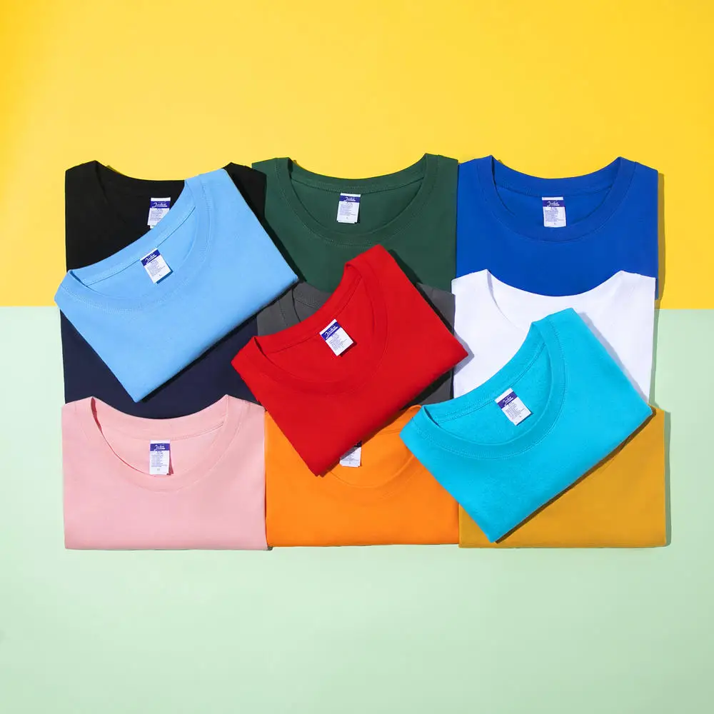 Wholesale Blank Plain T Shirt Custom Your Logo Printing Polyester Cotton Tshirt
