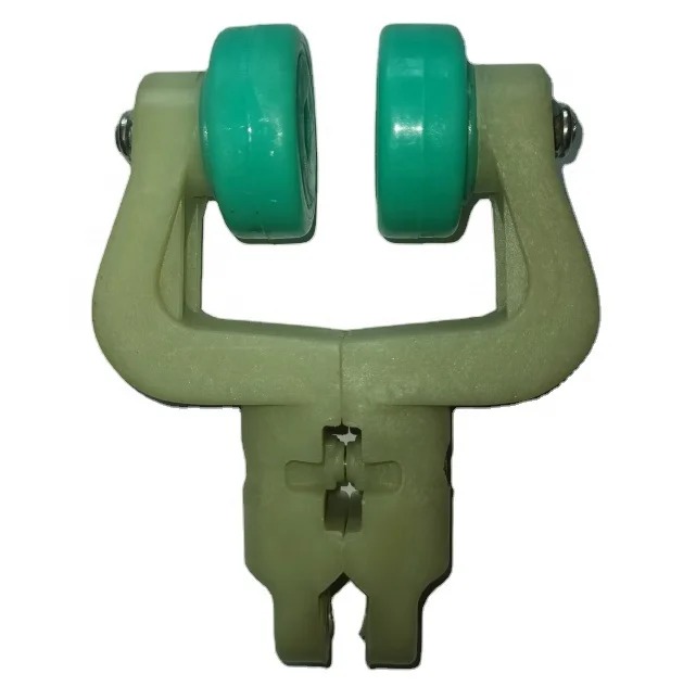 High quality nylon bearing wheel T rail poultry processing chicken slaughtering hanging bracket pulley overhead conveyor trolley