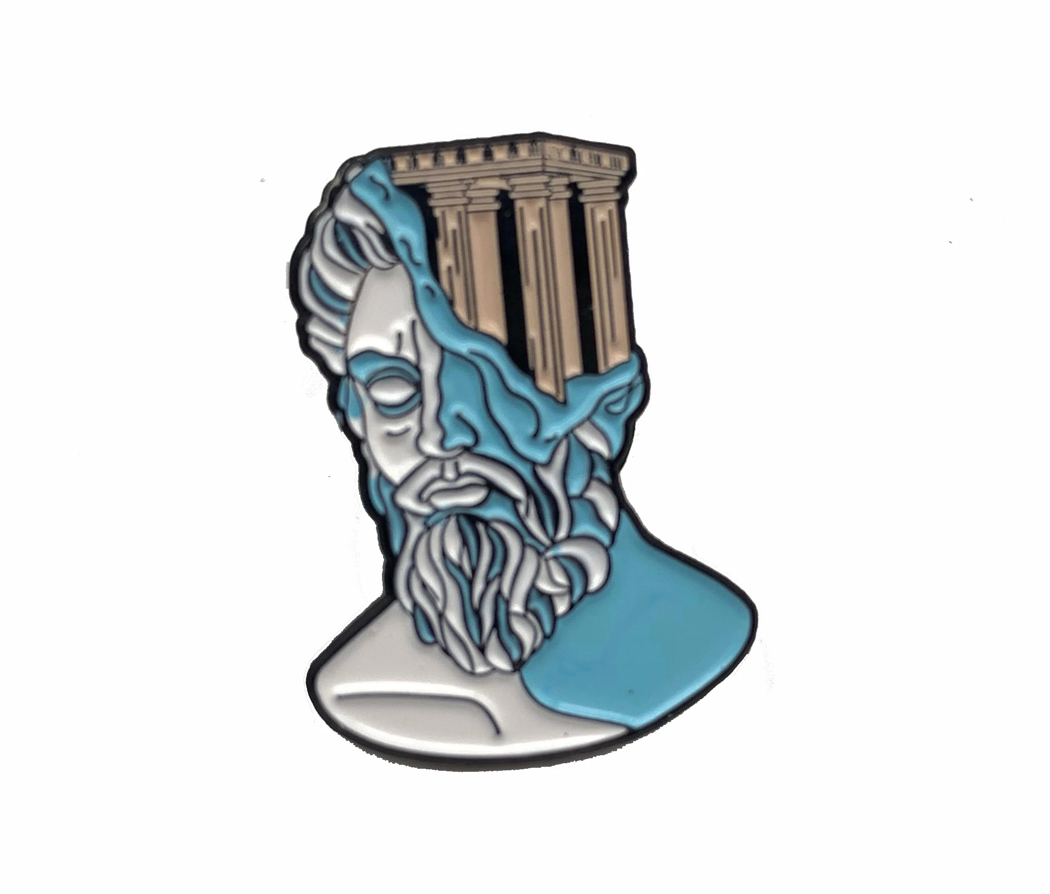 Head sculpture lapel pins soft enamel custom brooch pins wholesale pin badges