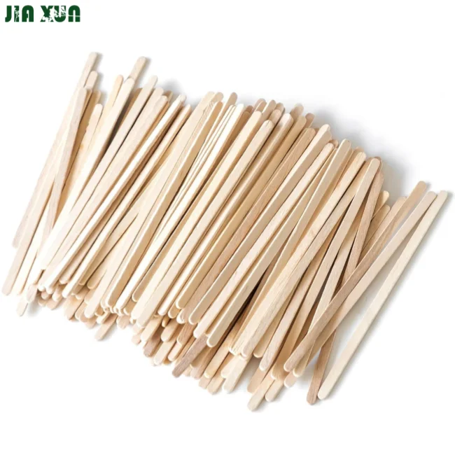 Wholesale Custom Logo Eco-Friendly bulk pack birch wood stir tea stick 140mm disposable wooden coffee stirrer