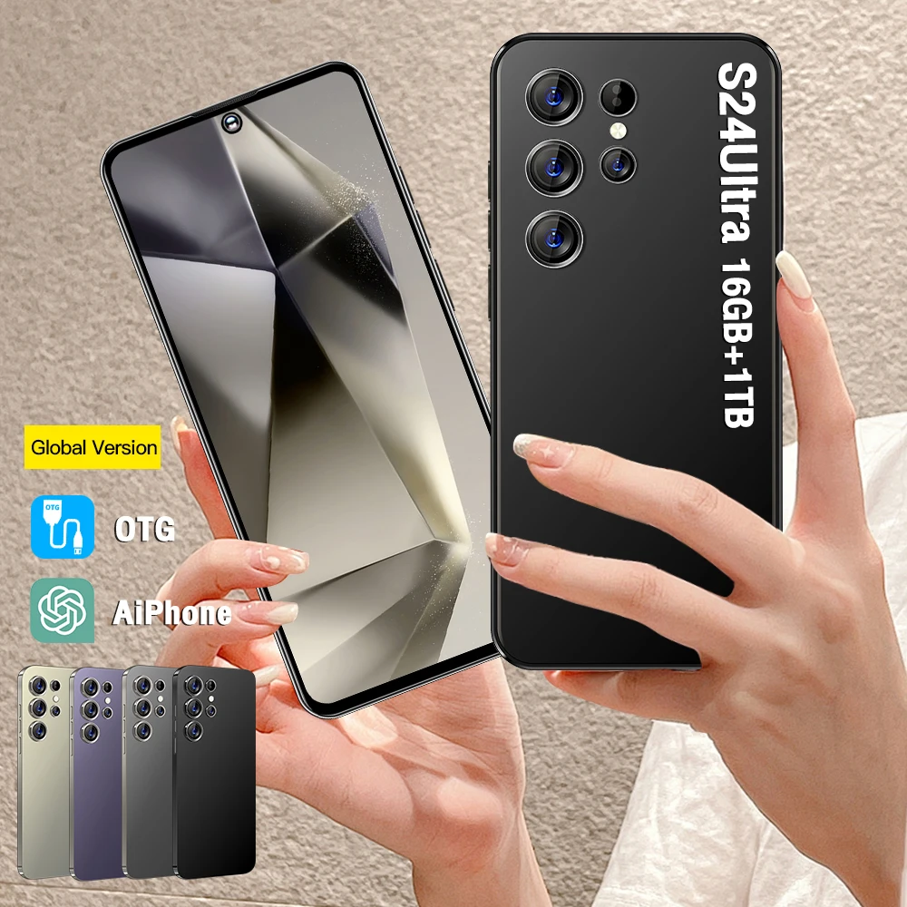 Hot Selling S24 ULTRA original 7.3 inch 16GB+1TB 72MP+108MP Big Screen cellphone Smartphone 5G Mobile Cell Phone