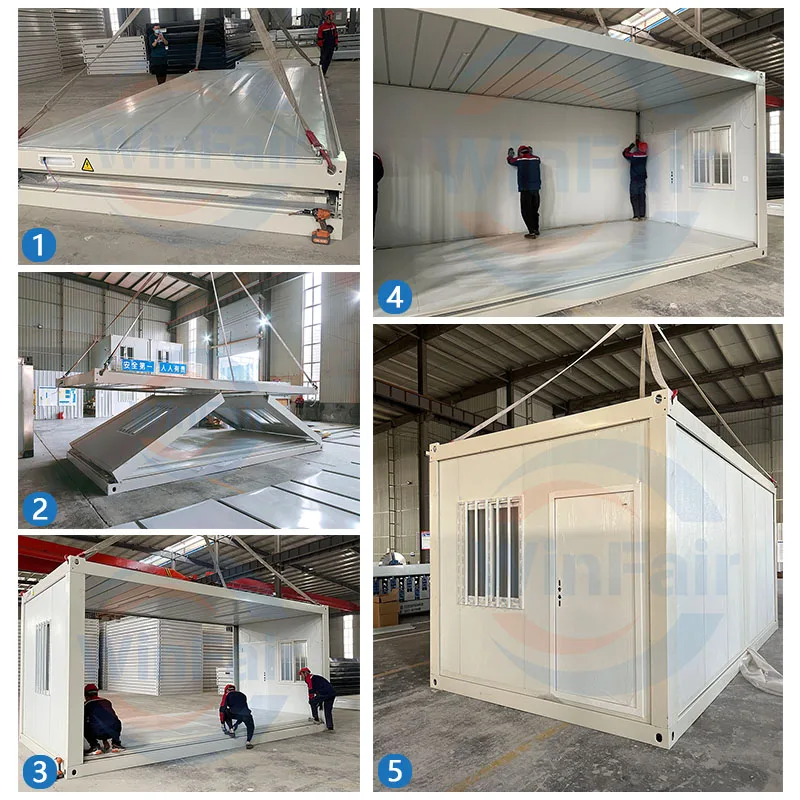 WinFair Luxury Foldablehouse Habitaflex Common Villa Hotel Warehouse Trade Portable Foldable Folding Container House