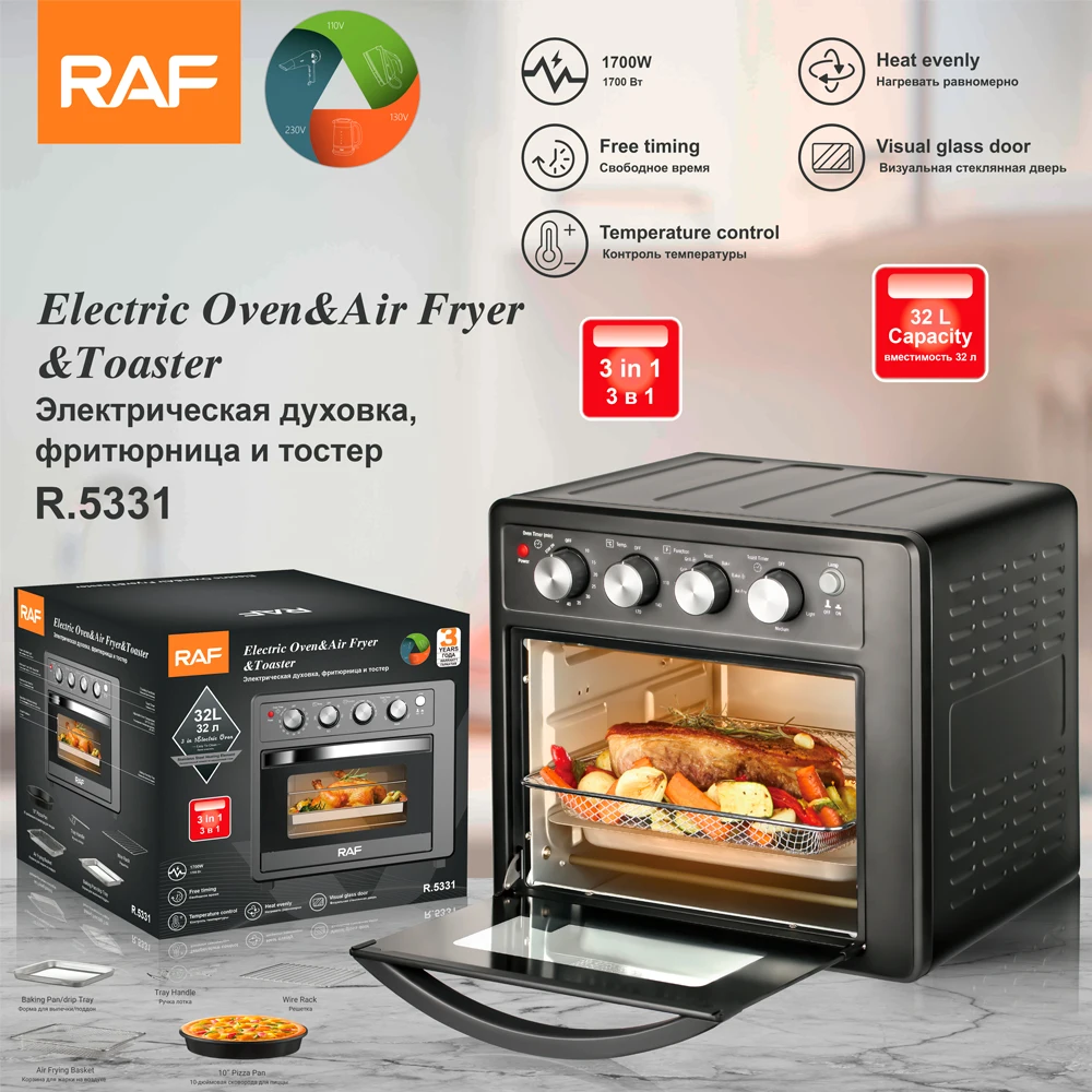 RAF New Arrival 3 in 1 Multifunctional Electric Ovens For Sale 32L Large Toaster Ovens Household Kitchen Oven for baking