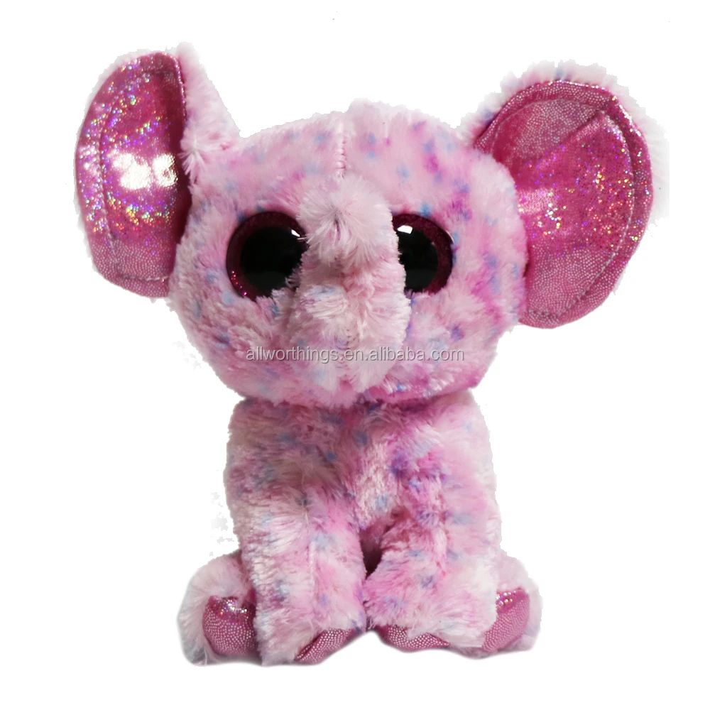 Claw machine toys peluche plush pink elephant toy 15cm big eyes animal