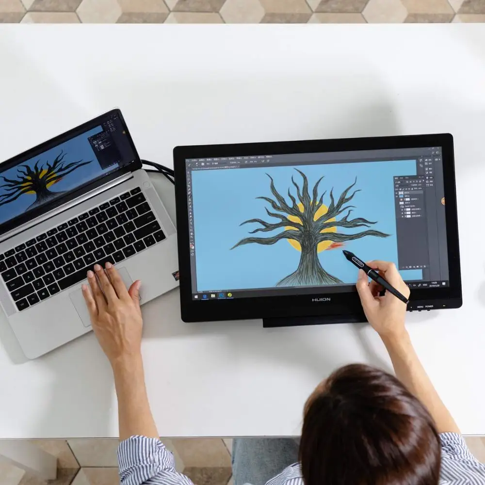 HUION KAMVAS GS1901 19 5 Дюймов Полное ламинирование IPS графика чертеж планшет