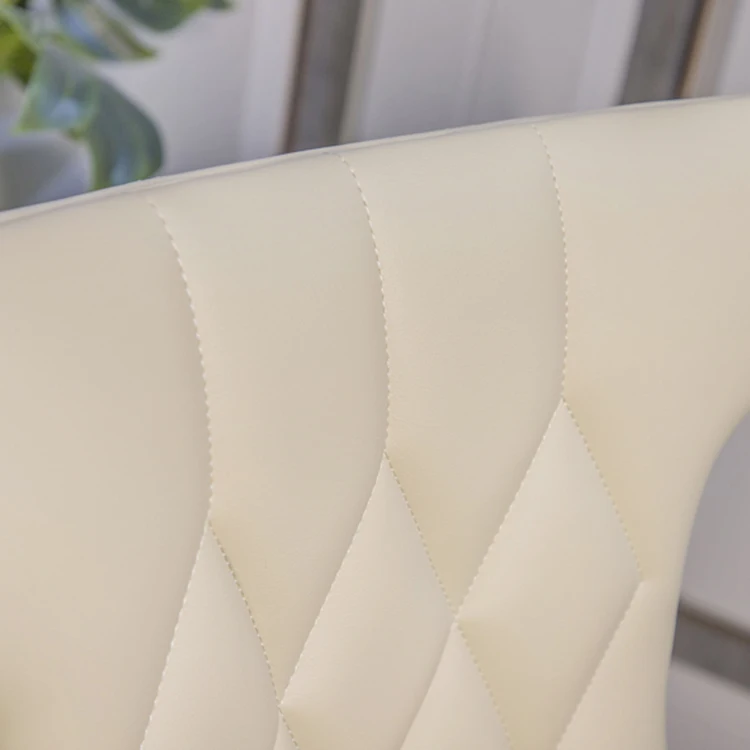 Classical European Style Upholstery Leather Dining Chair Wooden Legs Creative Backrest Buttons Back Chair For Restaurant