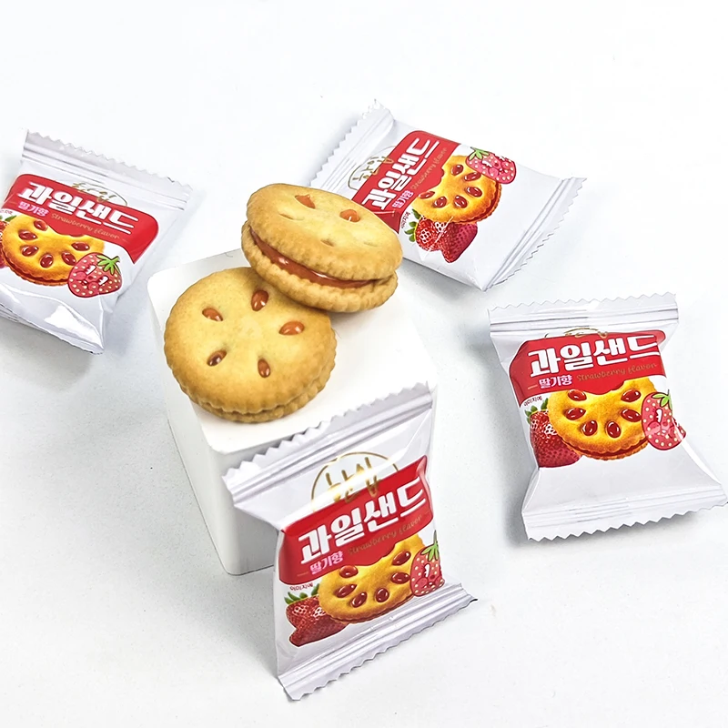 800g New design Jam filling sandwich cracker fresh fruit jam biscuits snacks