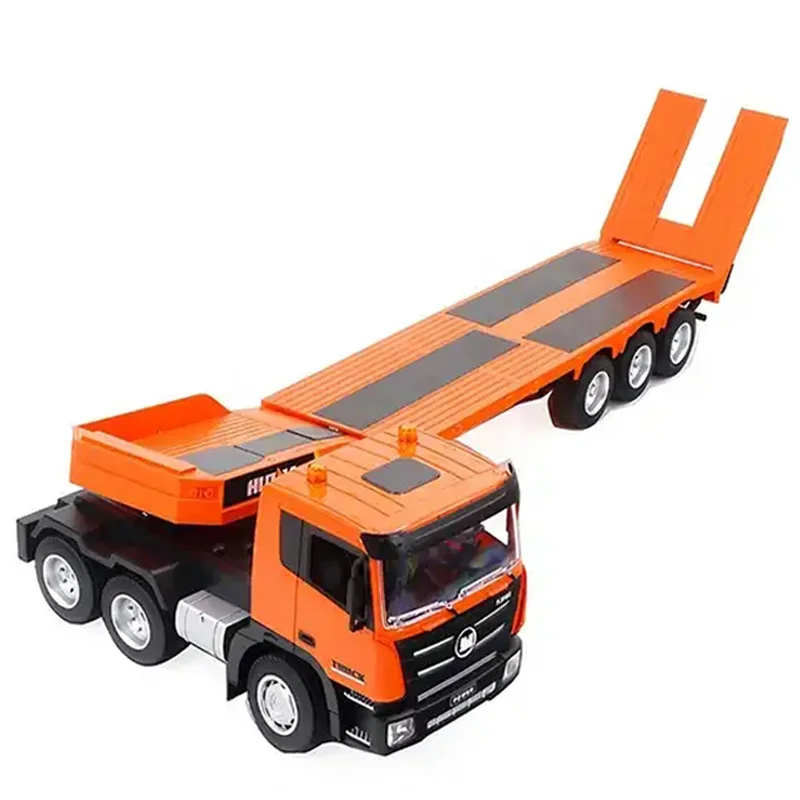 2024 New Huina 1319 1/24 9 Channels RC Assembled Tractor Truck with Flatbed Trailer Remote Control Excavator Outdoor Toy Model