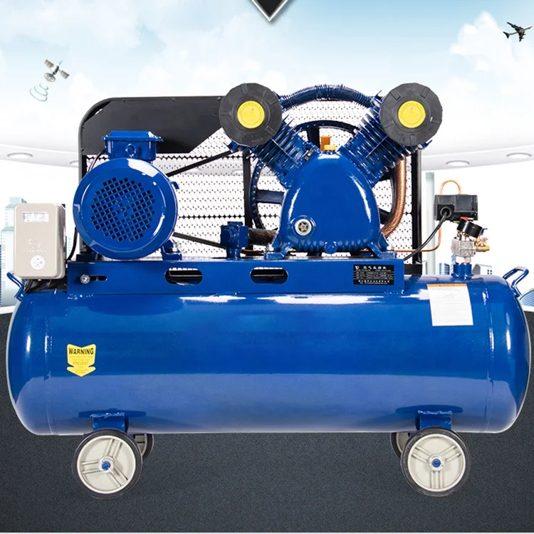 High quality portable 3hp 2.2 Kw piston air tank compressors belt drive 100l piston air compressor