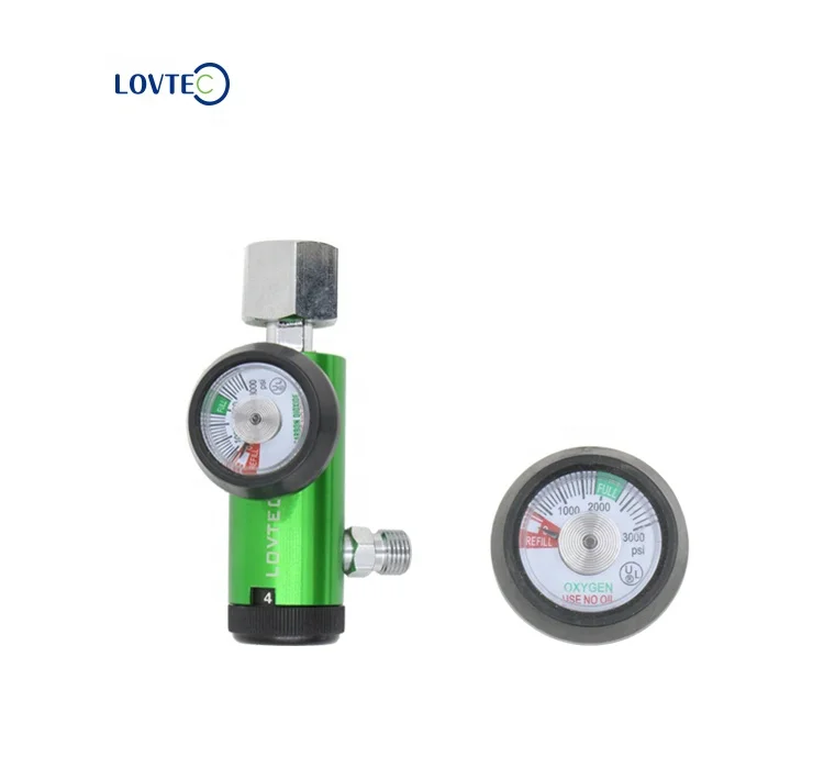 Lovtec cga540 G5/8female medical oxygen regulator with humidifier bottle flow meter