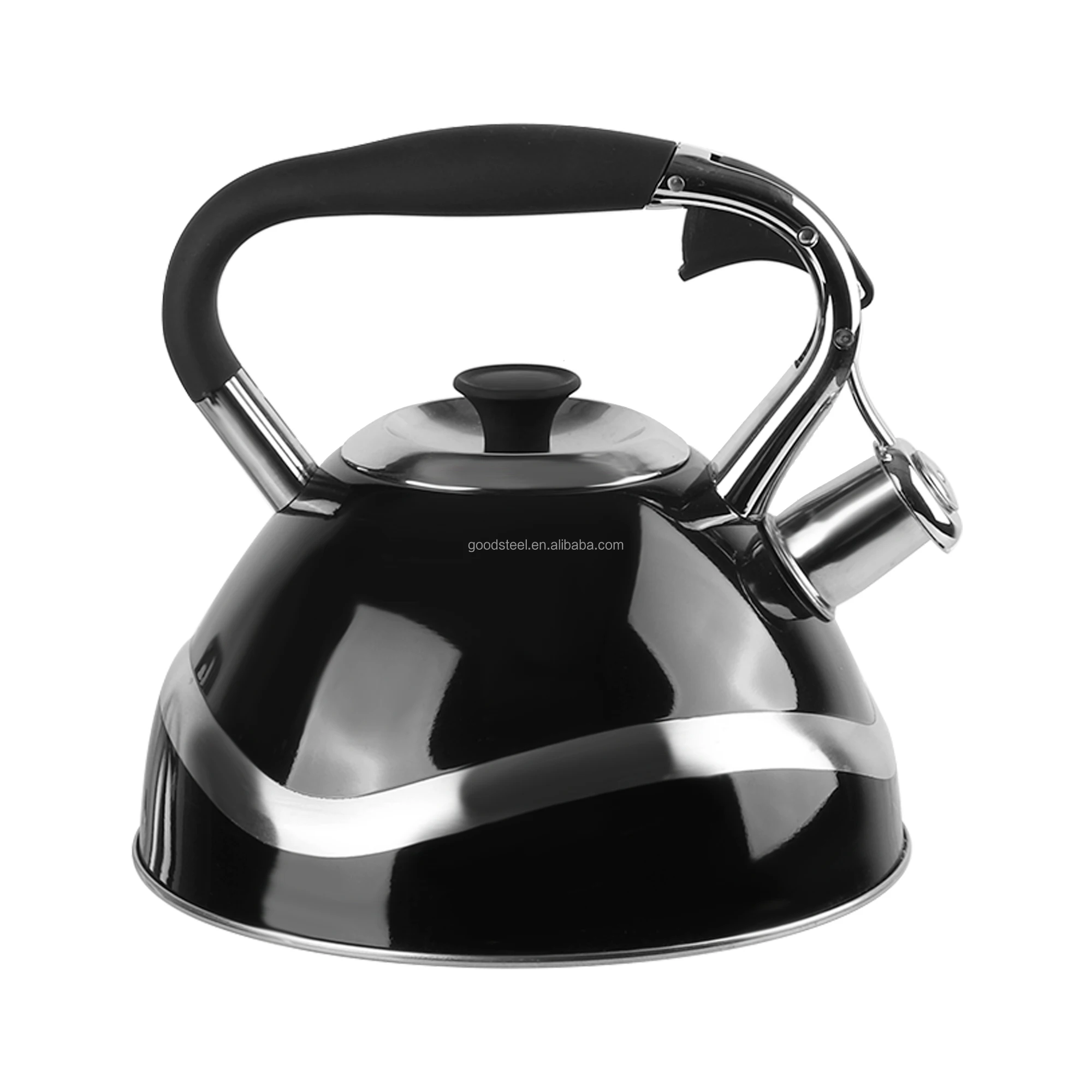 3.0L Unique Stainless Steel Whistling Tea Kettle with Classic Flower Decal for Hotels and Water Usage