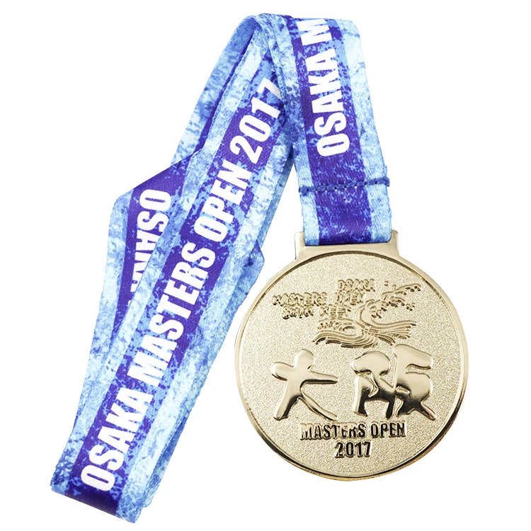 medal maker metal sport medal with color ribbon