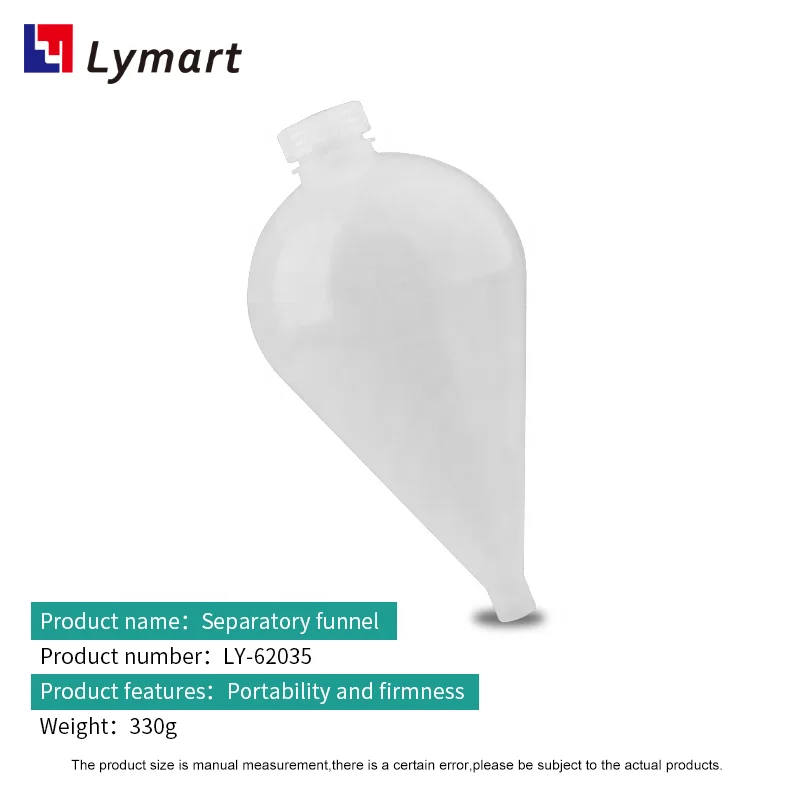 125ml 250ml 500ml 1000ml plastic separatory funnel