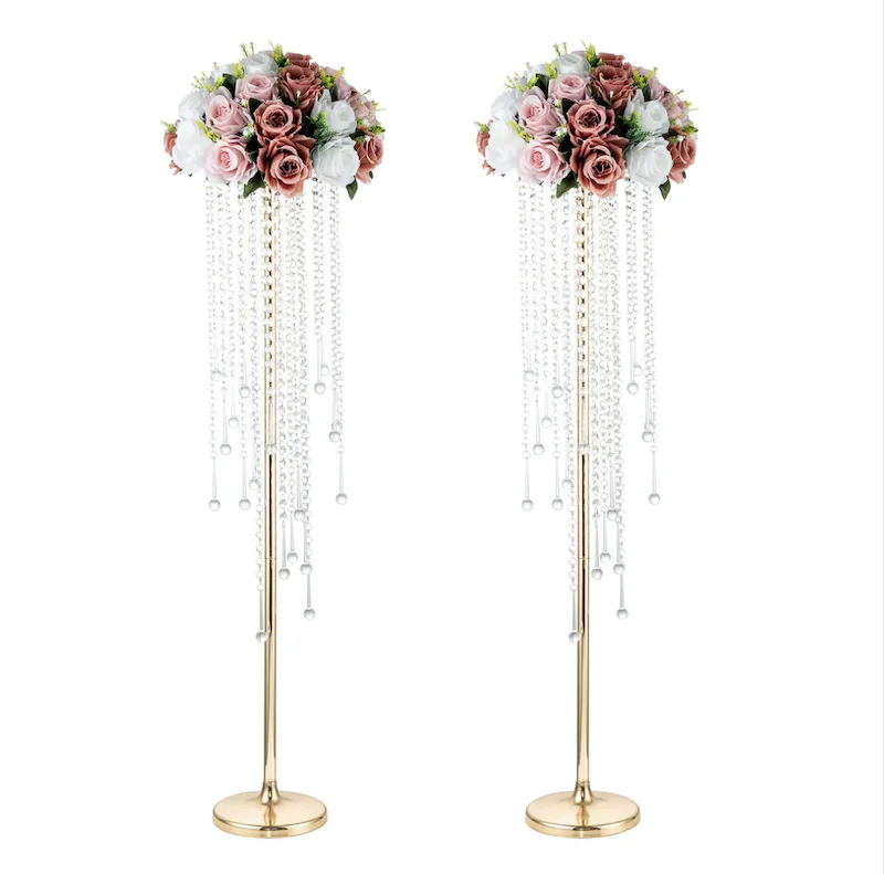 Gold Metal Vases Flower Stands Wedding Centerpieces Decorations For Home Decor Table Wedding Decor