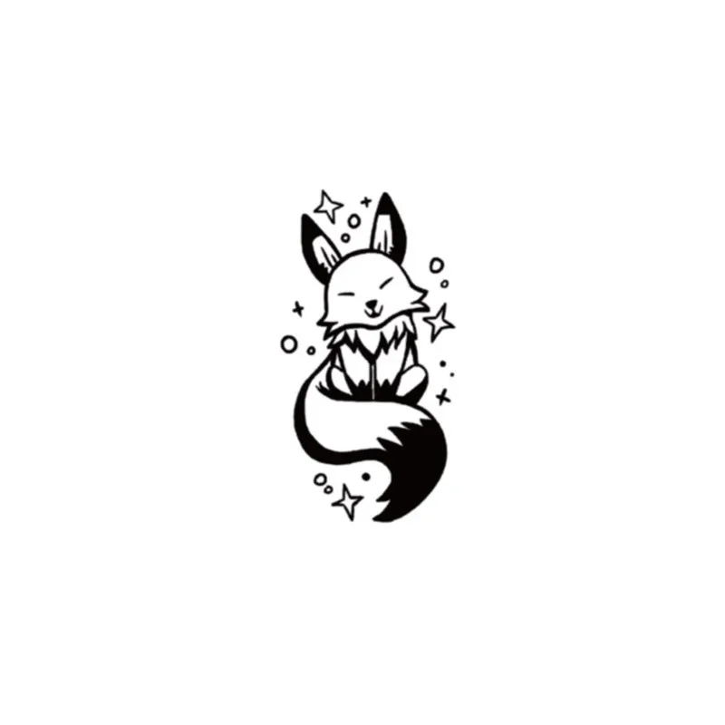 Little fox Custom temporary henna tattoo sticker stencil arm tattoo for men with Waterproof body tato transfer tattoo sticker