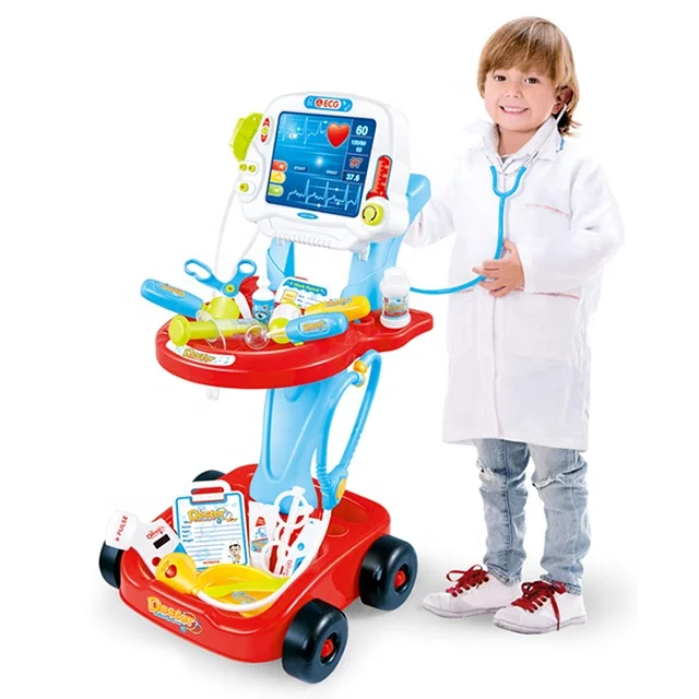 
Preschool educational indoor games medical kit toy doctors play set double-decker trolley role play pretend play for kids 