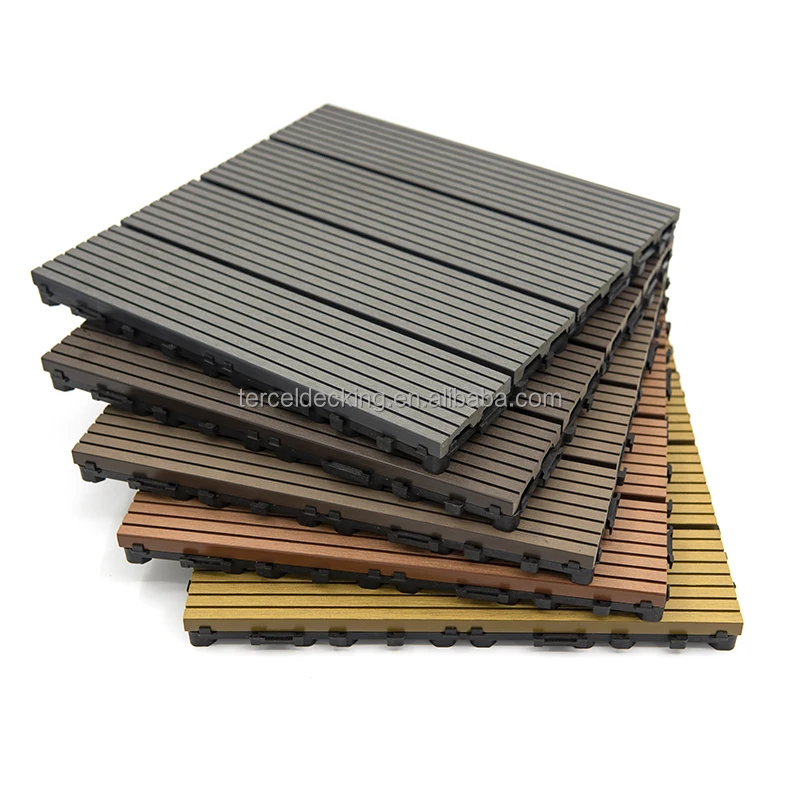 Customized color environmental protection terrace backyard outdoor composite interlocking decking tiles