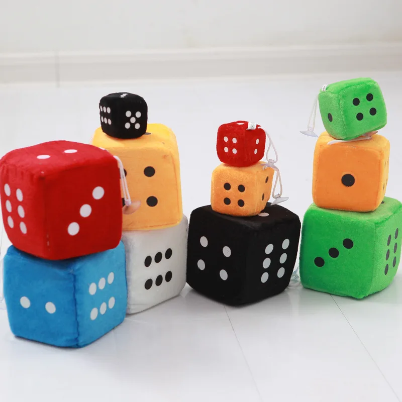 Cartoon plush dice toy suction cup pendant creative gift plush dice toys whole sale dolls cute plush