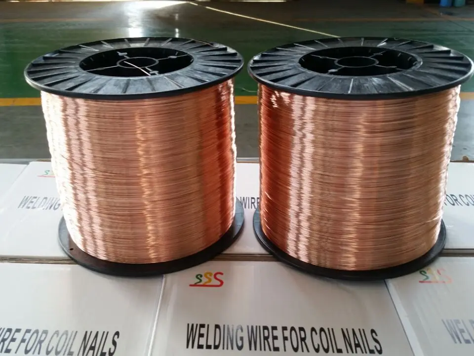 0.6/0.7/0.8mm copper coated mild steel welding wire for coil nails