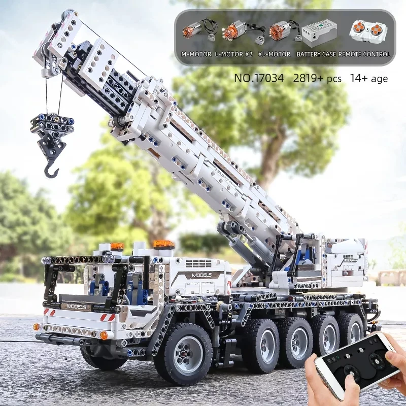 HW Technical Engineering Toys Building Blocks Christmas Gift Motor Power Mobile Crane Mk II Truck Model MOC Bricks 2819pcs
