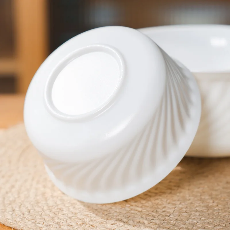 OPAL Glass Large White Jade Plate Dish Heat-Resistant Tempered Bowl for Home or Wedding for Food Serving