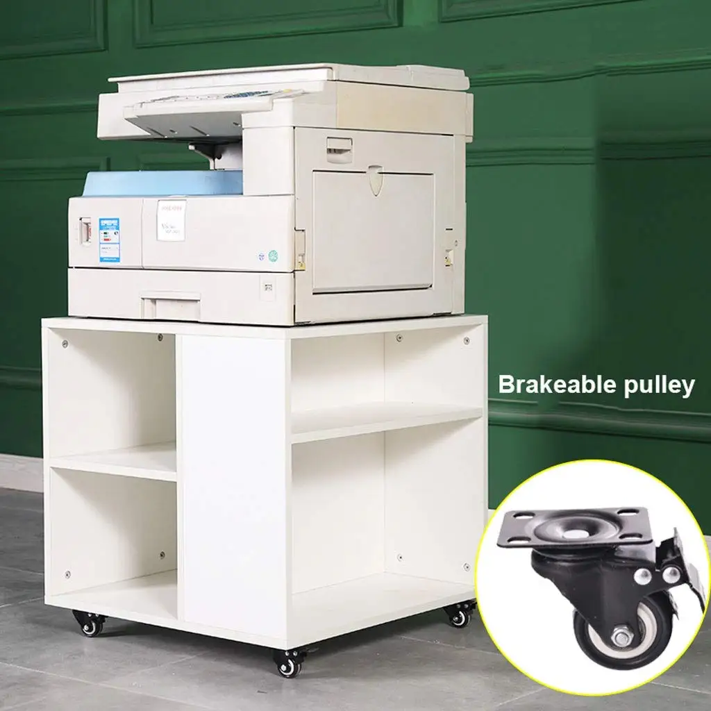 Office Printer Shelf Stand Mobility Wooden Work Cart Office Furniture Accessories Office Filing Cabinet