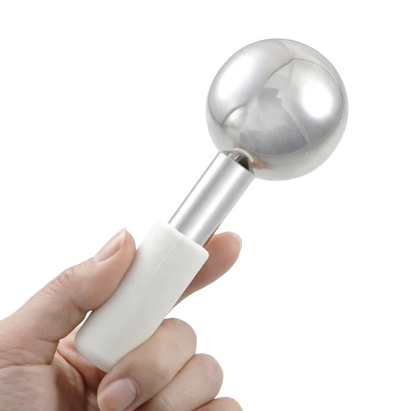 Home Beauty Facial Ice Roller Cooling Globe Set Cryo Massage Ball gold Stainless Steel Mini Facials Ice Globes For Face