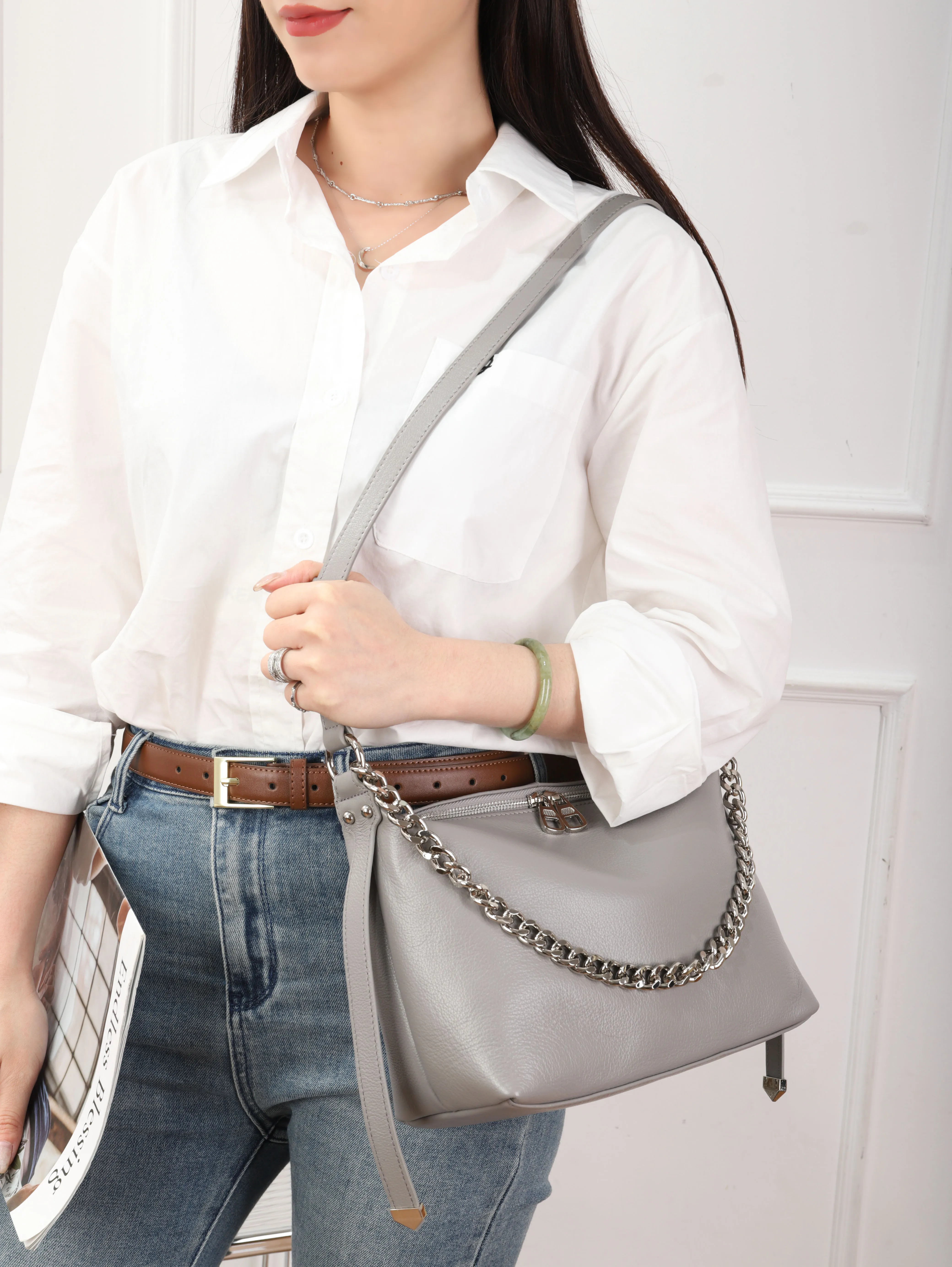 Zipper Latest Clutch Purses Handbags Designer Crossbody Bags ladies Genuine Leather Shoulder Bag