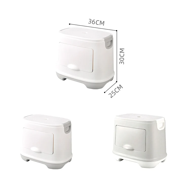 Hanser HSW-002X Household High Quality Plastic Storage Stool  With Storage  Box Anti-skidding Child Stool Antiskid Kids Stool