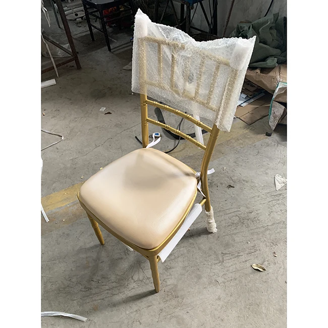 Stackable outdoor furniture modern garden metal dining chivari chairs banquet chair with cover