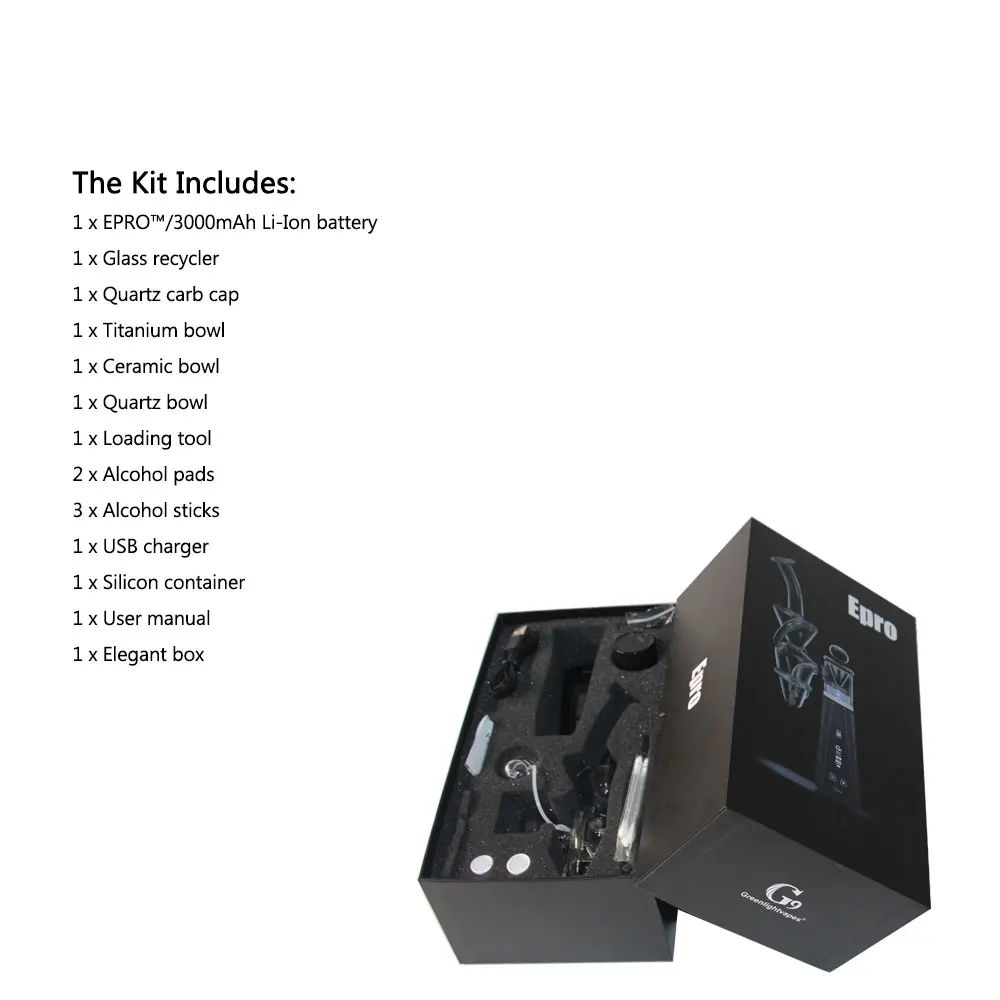  Epro Электрический испаритель Dab Rig Стартовые наборы стеклянная курительная трубка восковая машина Масляная вейп ручка Enail