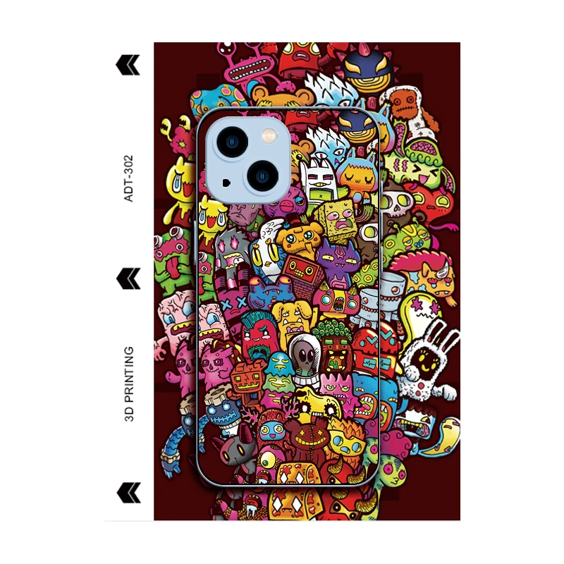 Mobile Phone Back Cover Sticker 3D Relief Patterns DIY Screen Protector Film Customized Back Skin Sticker for iPhone