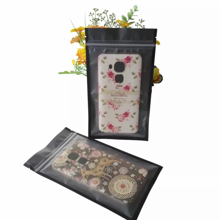 Customized Reusable Transparent  Ziplock Bag  Plastic Mobile Phone Case Package Zip Bag with Windows