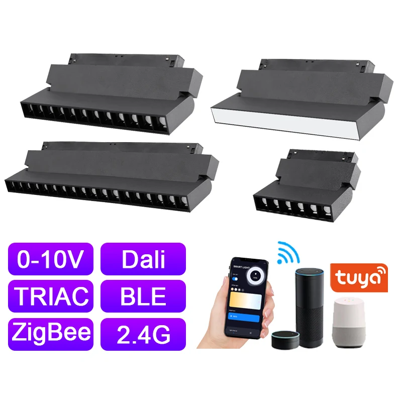 LEDEAST ZD20 Customize 24V 48V Tuya Dali TRIAC Smart Dimmable Magnetic Folding Track light For Interior Lighting