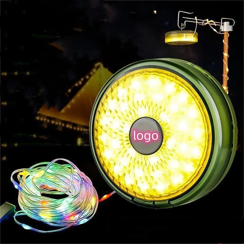 Multifunctional LED camping light USB charging outdoor tent colorful atmosphere string light tape measure Store camping lanterns