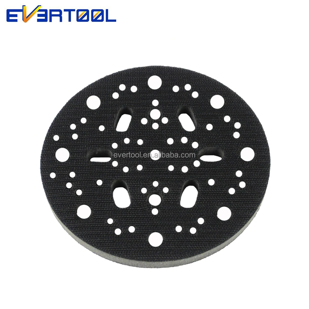 EVERTOOL 150mm Multi Hole Pad Protector Hook and Loop Interface Pad Foam Sanding Buffer