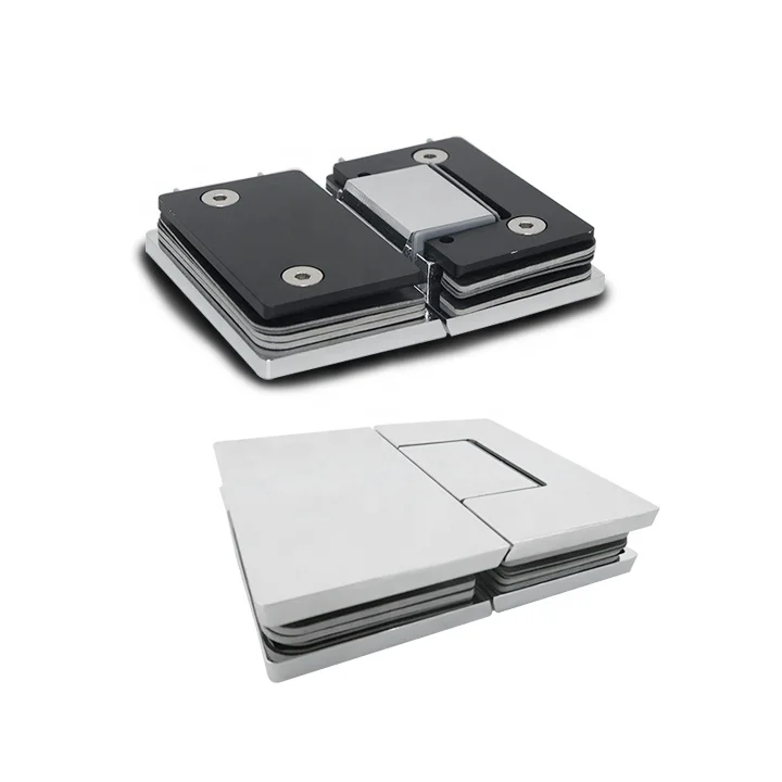 Adjustable Brushed Nickel Shower Hinge Wall Mount Offset Back Plate shower hinge Cover Plates Mirror glass door hinges